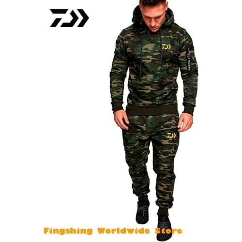 Daiwa For Fishing Suit Men Autumn Winter Camouflage Fishing Clothing Hooded Sports Fishing Jacket Outdoor Clothes Fishing Wear