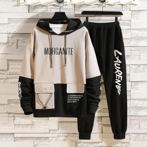 2021 New Autumn Mens Clothing Men Sets Printing Hoodie Set Fleece Sport Wear Sweatshirt Casual Sport Sweatpants Mens Tracksuits