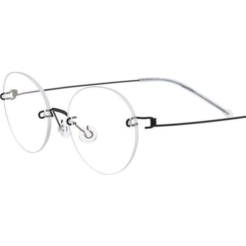 2021 New Handmade Glasses Retro Round Frameless Spectacle Frame For Men Women Myopia Spectacle Frame Titanium Alloy Eyeglasses