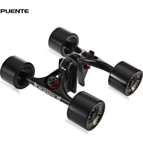 PUENTE 2pcs / Set 70 x 51MM Skateboard Truck with Skate Wheel Riser ABEC - 9 Bearing Bolt Nut