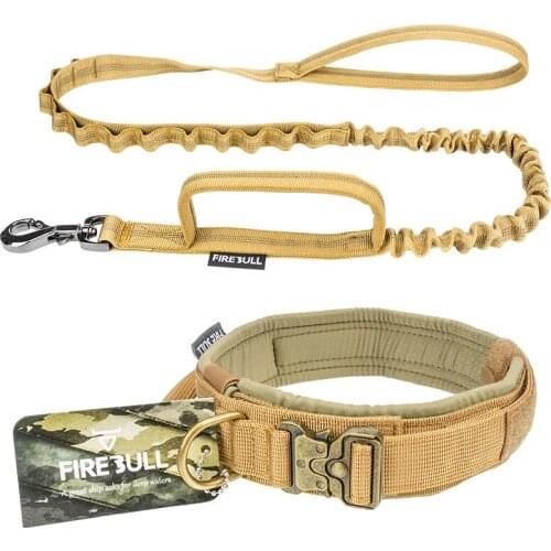 Tactical Dog Collar Leash Set Adjustable Durable Pet Collar Nylon Military Training Big Dog Leash for Medium Large Dog Supplies
