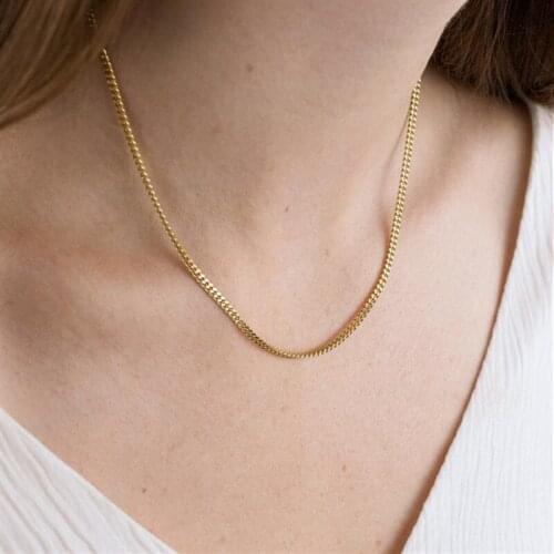 Bold Curb Chain stainless steelNecklace - Layering Necklace- Minimal Chain Necklace - Choker Chain Necklace-Birthday Gift