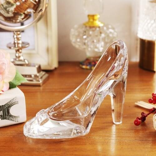 Personality Customized 1PC Lead-free Glass Crystal High Heel Shoes Home Decor Accessory Cinderella Crystal Shoes Wedding Gifts