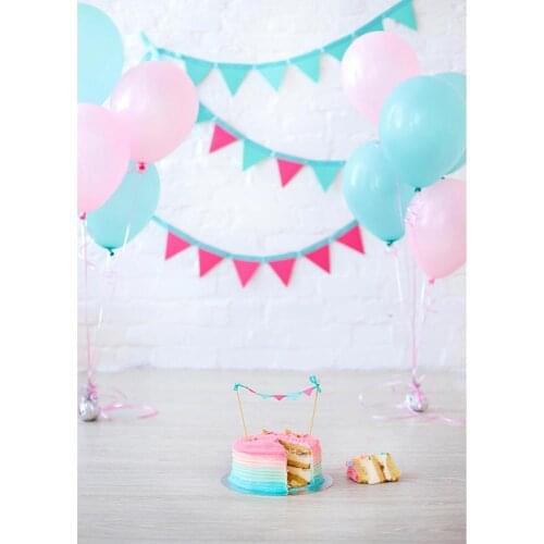 Balloons Cake Decorations Vinyl Cloth Photographic Background For Baby Birthday Backdrop Photo Studio Photobooth Photo Shootings