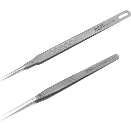 B&R High Precision Tweezers for Jump Wire Repairing Anti Miss-match IC Chip Electronic Components Motherboard Forceps Tweezers