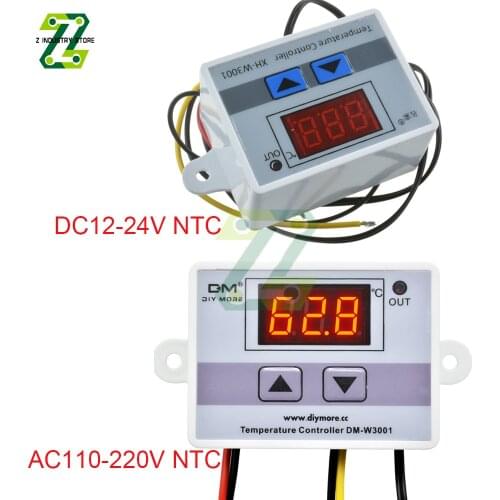 W3001 Temperature Controller 12V 24V 220V LED Digital Thermostat Thermoregulator Sensor With Thermostat 10K NTC Sensor Probe