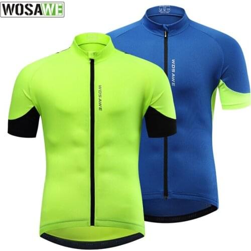 WOSAWE Summer Mens Cycling Jersey Short Sleeve 2021 Pro Team Quick Dry Breathable Road Bike Bicycle Shirt Clothing Top Jerseys