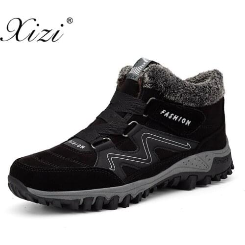 Xizi Winter Boots Men Fur Warm Snow Boots Work Shoe 2018 Men Footwear Fashion Rubber Ankle Boots for Men Zapatos De Hombre 35-46