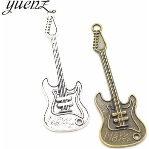 YuenZ 3pcs guitar Charms Tibetan Silver Bronze Pendants Antique Charm Jewelry Making DIY Handmade Craft 63*21mm P102