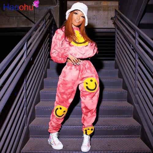 Smile Streetwear Women Tracksuit 2 Piece Set Plus Size Outfits Ladies Tracksuits Female Hoodies Women Joggers Pants Sweat Suits