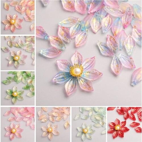 10pcs 12x15mm Flower Petal Shape Crystal Lampwork Glass Loose Top Drilled Pendants Beads lot for Jewelry Making Findings DIY
