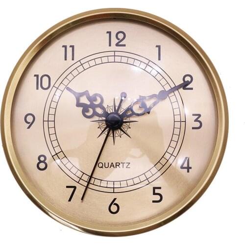 4.25' Quartz Clock Insert, Gold Trim Arabic Numeral, Quartz Movement 3.39' Hole