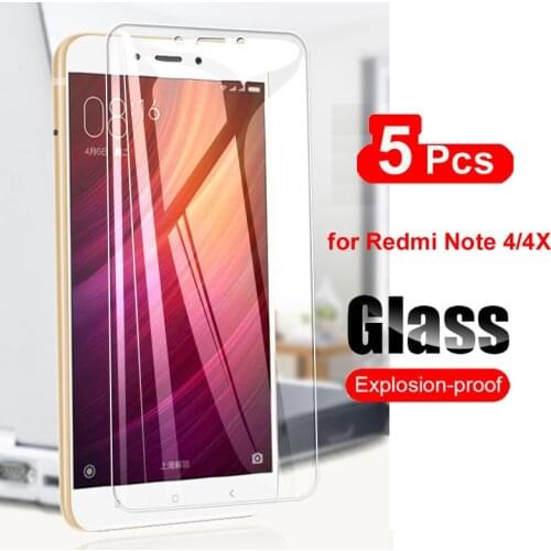 5Pcs Tempered Glass For Xiaomi Redmi Note 4 4X 4A Screen Protector For Xiaomi Redmi Note 4X Glass Transparent Film 9H