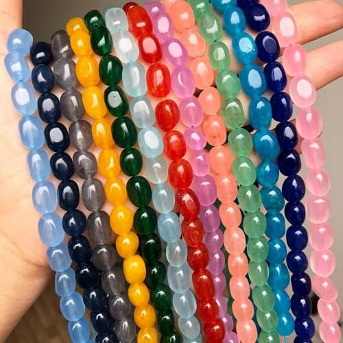 8*11mm Irregular Jades Stone Beads Blue Red Green Pink Grey Purple Loose Beads For Jewelry Making Diy Bracelet Accessories 15