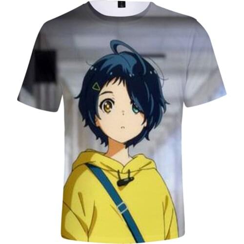 Anime Wonder Egg Priority T-Shirt Costume Cosplay Ohto Ai Tomori Kusunoki Sweatshirt Summer Colorful Adult Kid Casual