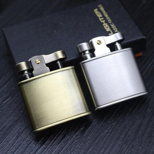 Dolphin kerosene lighter creative Retro Old grinding wheel lighter press ignition mens smoking gift