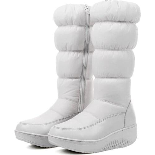 CEVABULE 2021 High-barrel Down Boots Snow Boots Womens Boots Winter Shoes Women Fur Boots Womans Shoes High Heels TYX