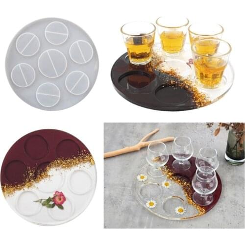 Coaster Cup Mat Crystal Epoxy Resin Mold Serving Plate Tray Silicone Mould DIY Handmade Crafts Casting Tools Drop shipping