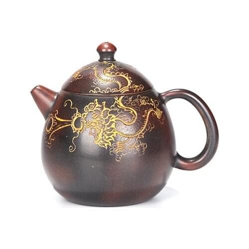 Tea Teapot Pot Yixing Purply Clay Teapot Pots Qingzhou Mud Handmade Kettle About 240ml Ball Hole