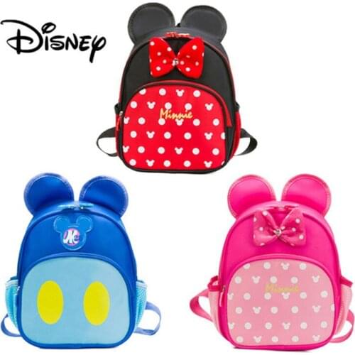 Disney Children Mickey Minnie Mouse Boys Girls Student Backpacks School Bag Cute Kids Cartoon Bags Travel Backpack