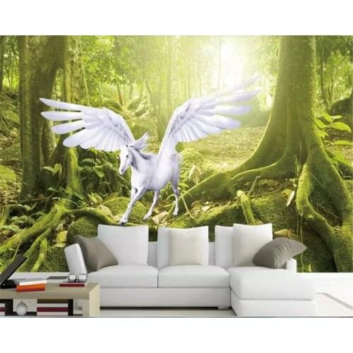 Beibehang Vinyl wallCustom childrens room wallpaper Nordic God horse sky photo wallpaper ornament background papel de parede 3d