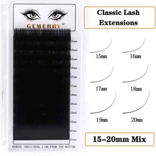 Gemerry Individual Eyelash Extension Artificial Makeup Faux Cils Natural Soft Mink Classic Lashes For Building Lash Supplies