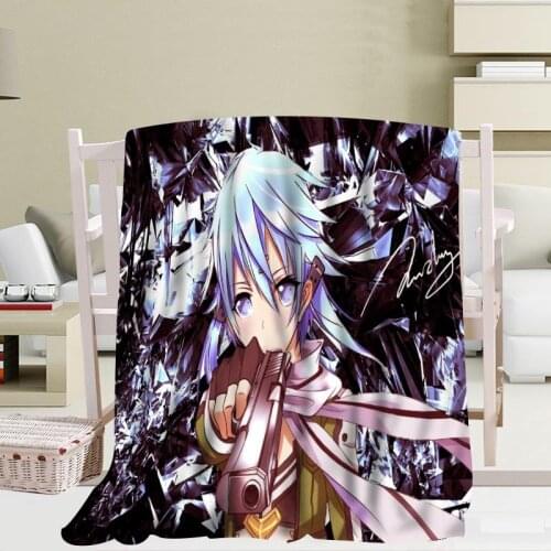Custom Sword Art Online Travel Blanket Home TV Casual Relax for Family Soft Fluffy Warm Blanket #TY0001J