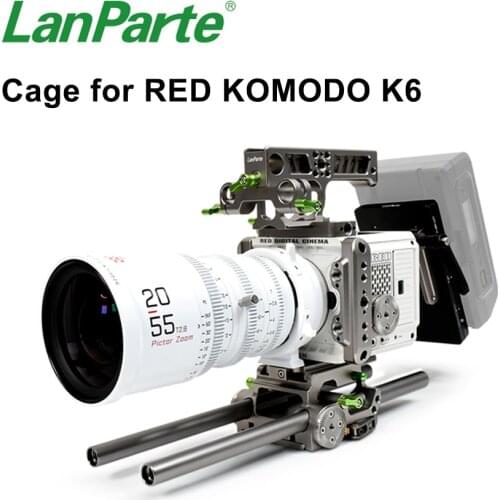 Lanparte KMDC-02 Camera Cage Rig for RED KOMODO 6K Camera Wooden Hadle Adapter Cold Shoe Mount Bracket