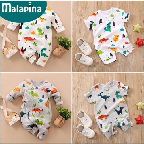 Malapina 2020 Newborn Baby Unisex Romper Clothes Dinosaur Onesie Jumpsuit Overalls Infant Cotton Outfit Baby Toddler Costume