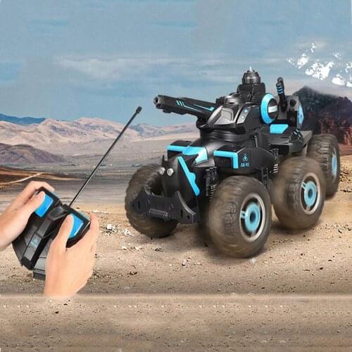 Remote Control Stunt Car Jet Water Oversized Charging Six Wheel Tank Remote Control Off-Road Climbing Car Childrens Toy Gift