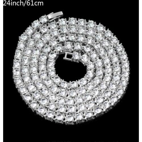 Iced Tennis Chain Men Chunky Necklace Cubic Zircon Miami Cuban Link ChainJewelry