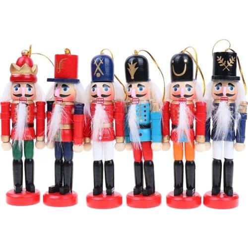 Nutcracker Puppet Christmas Ornaments Desktop Decoration Cartoons Drawing Walnuts Soldiers Band Dolls Nutcracker Miniatures 12cm