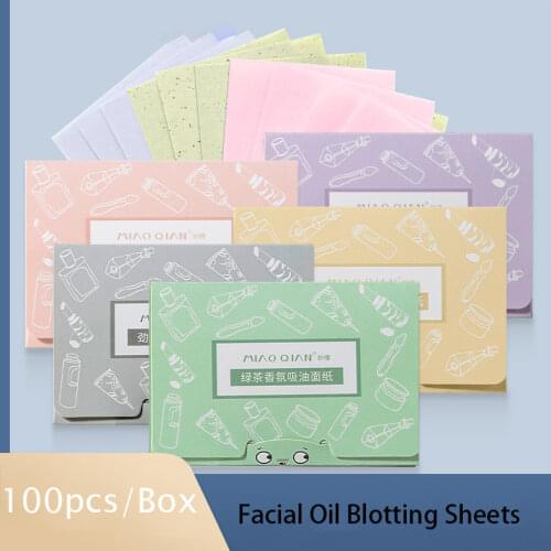100Pcs/box Face Oil Blotting Paper Protable Matting Face Wipes Facial Cleanser Oil Control Oil-absorbing Face Cleaning Tools New