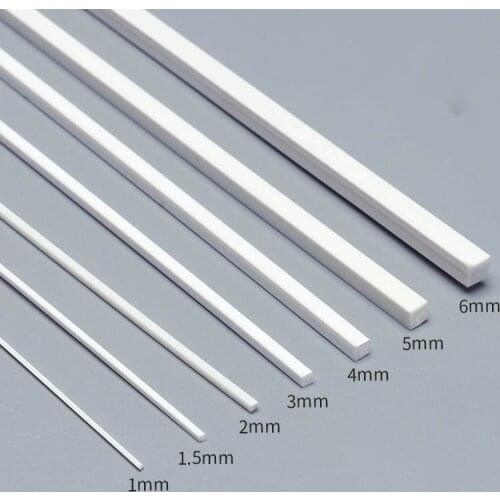 35pcs/lot ABS Square Rod Sticks for Architecture Model Making Styrene 500mm Long Dia 1-6mm