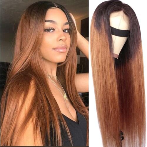 Honey Blonde ombre Wig Ombre Human Hair Wigs On Sale Clearance 4x4 Closure For Black Women Remy Indian Preplucked Closure Wig