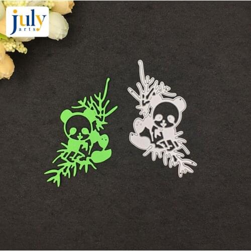 Julyarts Dies Scrapbooking Cutting Dies Silver Bamboo Panda Embossing Stencil DIY Scrapbook Paper Album for Handwork Creative
