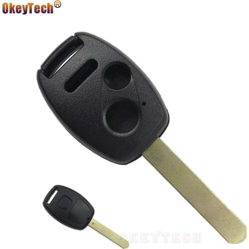 OkeyTech Replacement Blank Key Cover Case For Honda Key 2 3 Button Accord Jazz FRV Keyless Entry Remote Head Key Combo Fob Shell