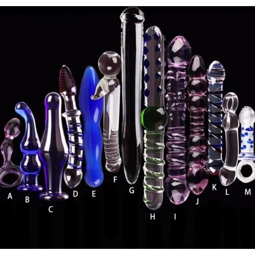 1PCS Glass Crystal Dildo Anal Plug Beads Fake Penis Cock Pleasure Wand Anal Masturbation Sex Products for Women Unisex Sex Toys