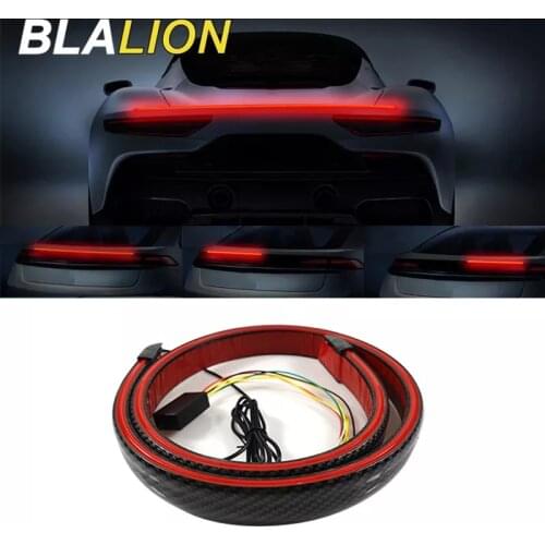 LED Spoiler Light Car Rear Wing Brake Lamp Streamer LED Turn Signal Lights Strip Carbon Multifunction Car Exterior Rear Spoilers
