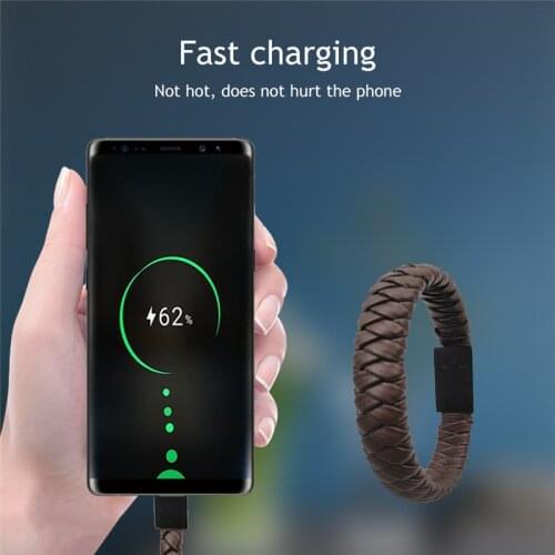 Bracelet USB Cable for Samsung S10 S9 Type C Micro usb Fast Charging Data Sync Cable for iphone Huawei Xiaomi Mobile Phone cable