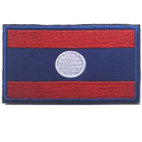 Embroidery Armband Laos Flag Patch Laos Military Tactical Patch Clothing Backpack Caps