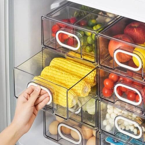 Refrigerator Storage Box Drawer Kitchen Food Grade Food Big Egg Carton Fresh-keeping Box Household Frozen Fully Sealed Box