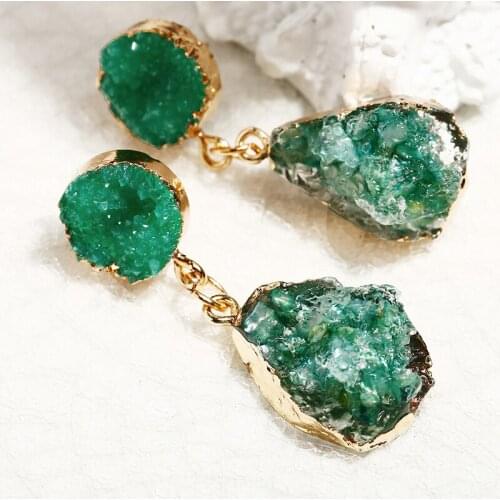 2019 New Fashion Simple Water Drop Cluster Crystals Earrings Bohemian Candy Color Resin Dangle Earrings Boho Women Girl Party