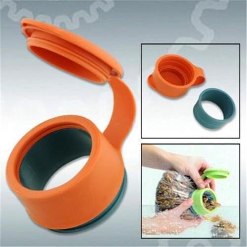 1 PC Preservation Magic Buckle Plastic Orange Food Kitchen Storage Preserve Sealing Bag Cap Kitchen Accessories New Hot Sale