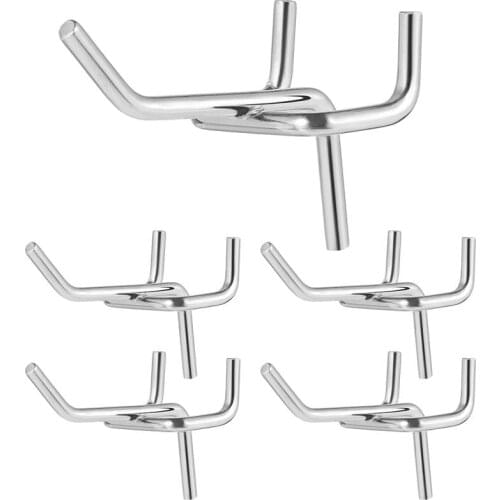 BESTONZON 100pcs Metal Pegboard Hooks Heavy Duty Pegboard Shelving Hooks for Perforated Pegboards