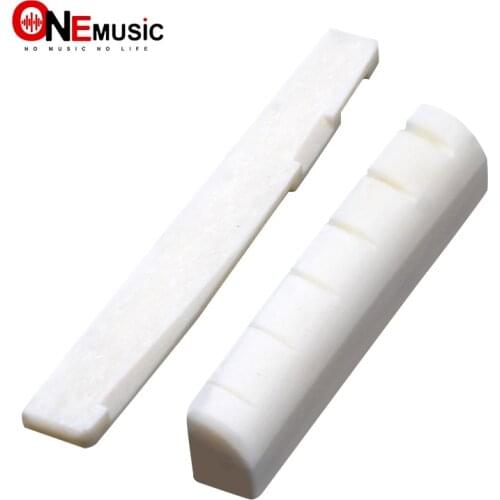 100pcs Cattle Bone Saddle and Nut for Acoustic Guitar 6 string Folk Guitar Bridge saddle and Nut Guitar Parts