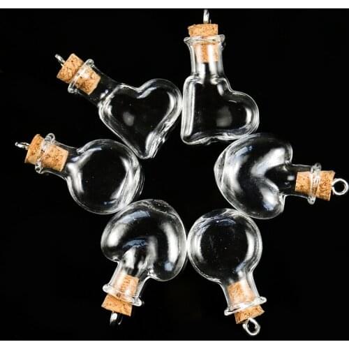 2PCS Drift Bottle Transparent Glass Wishing Bottle Pendant DIY Home Wedding Christmas Hanging Decoration Craft Vial Necklace