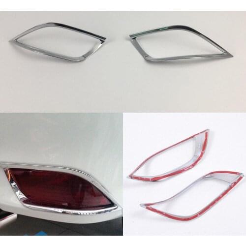 JanDeNing 2pcs Chrome Rear Tail Fog light Lamp Cover trim For Toyota Vios Yaris Sedan 2013-2016