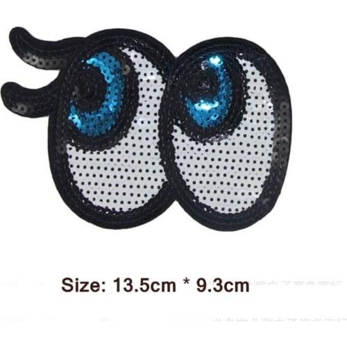 Bobitree 2 pcs Sequins patch Stickers patches for T-shirt iron on Fabric embroidery