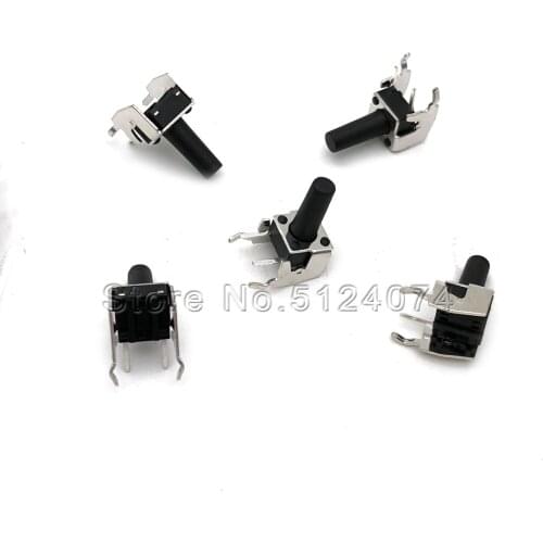 50pcs/lot 6×6×12mm Horizontal with bracket switch 6*6*12MM touch switch micro key switch horizontal button switch copper pin